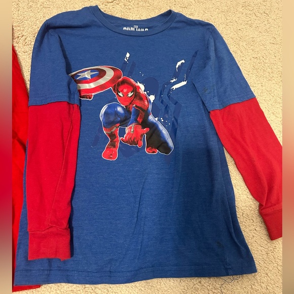 Boy’s Red Sonoma and Spider-Man Long Sleeve T-Shirt Set of 2 - Size Medium 10/12 - Picture 3 of 9